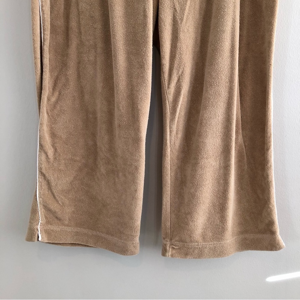 Cotton Ginny Vintage Y2K Terry Cloth Cropped Lounge Pants Tan XXL - Picture 5 of 12